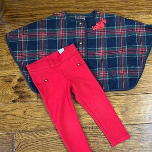 Plaid Cape Jacket for Kids along with leggings to match